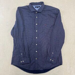 Tommy Hilfiger Button Up Monogram Print Dress Shirt XXL